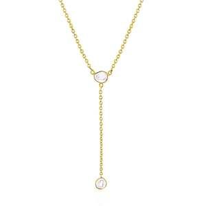 Rock & Divine Lily Pad Lariat Diamond Necklace in 18K Yellow Gold F VS 0.20ctw